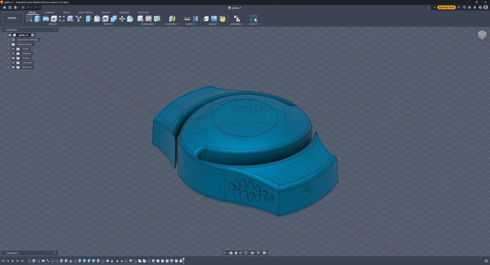 Modelagem 3D do GeckoGrip no Autodesk Fusion 360
